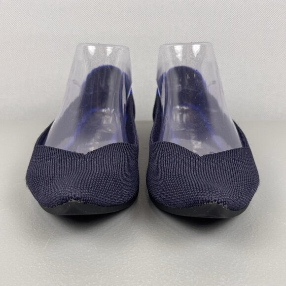 Rothys The Point Shoes Slip On Knit Ballet Flats Womens 7.5 Maritime Navy Blue - Picture 3 of 10